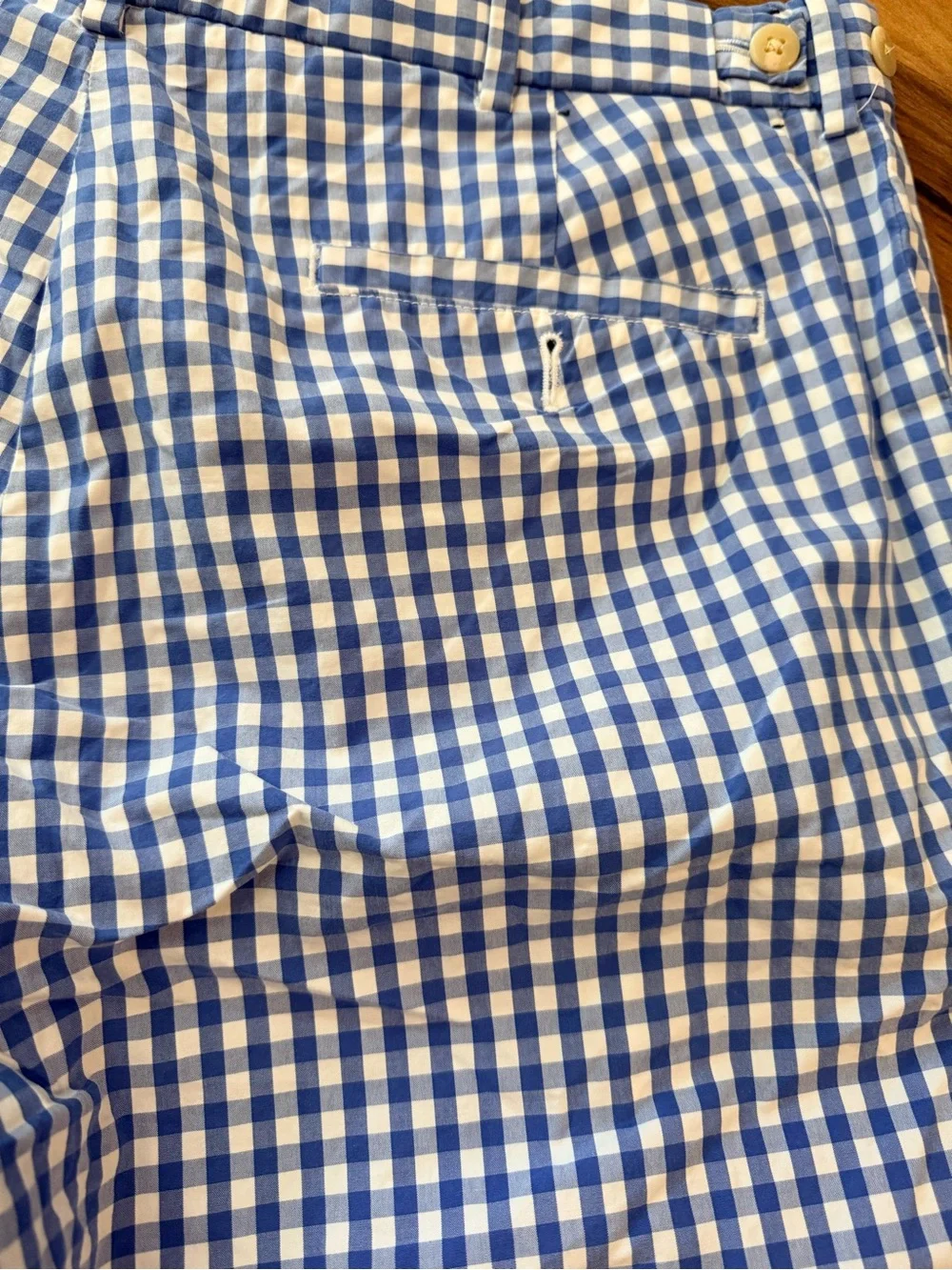 Polo by Ralph Lauren Blue White Gingham Check Shorts Men Size 34 Cotton Classic